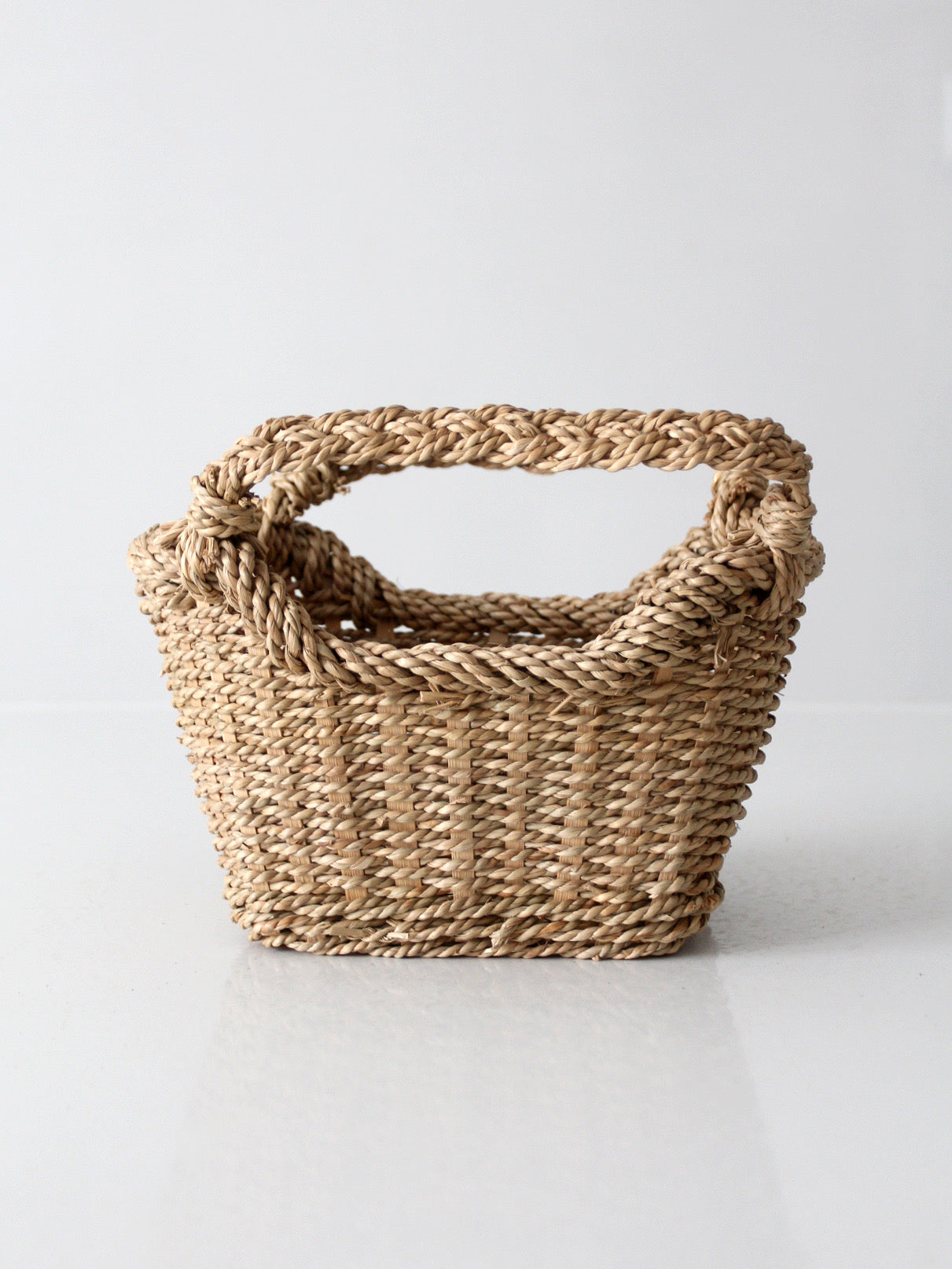 vintage woven basket with handles
