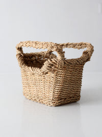 vintage woven basket with handles