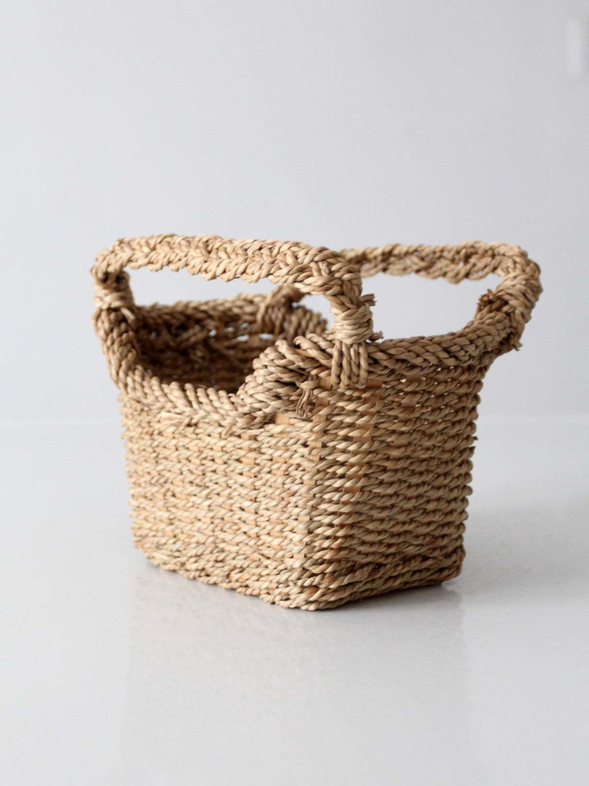 vintage woven basket with handles