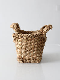 vintage woven basket with handles