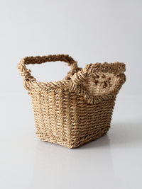 vintage woven basket with handles