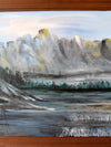 vintage mountain lake painting
