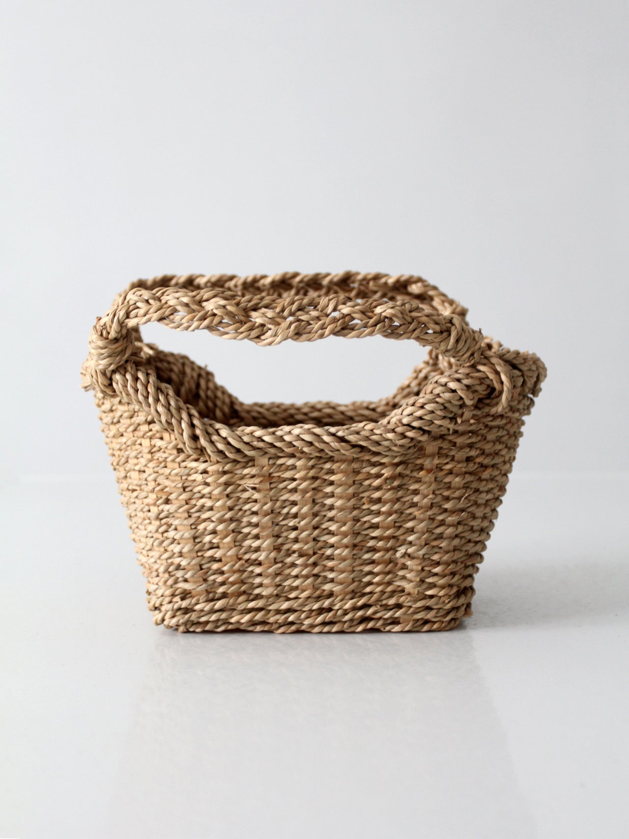 vintage woven basket with handles