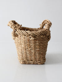 vintage woven basket with handles