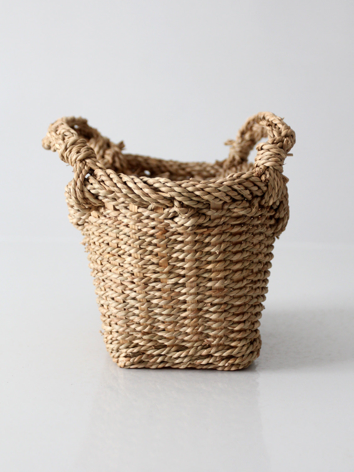 vintage woven basket with handles