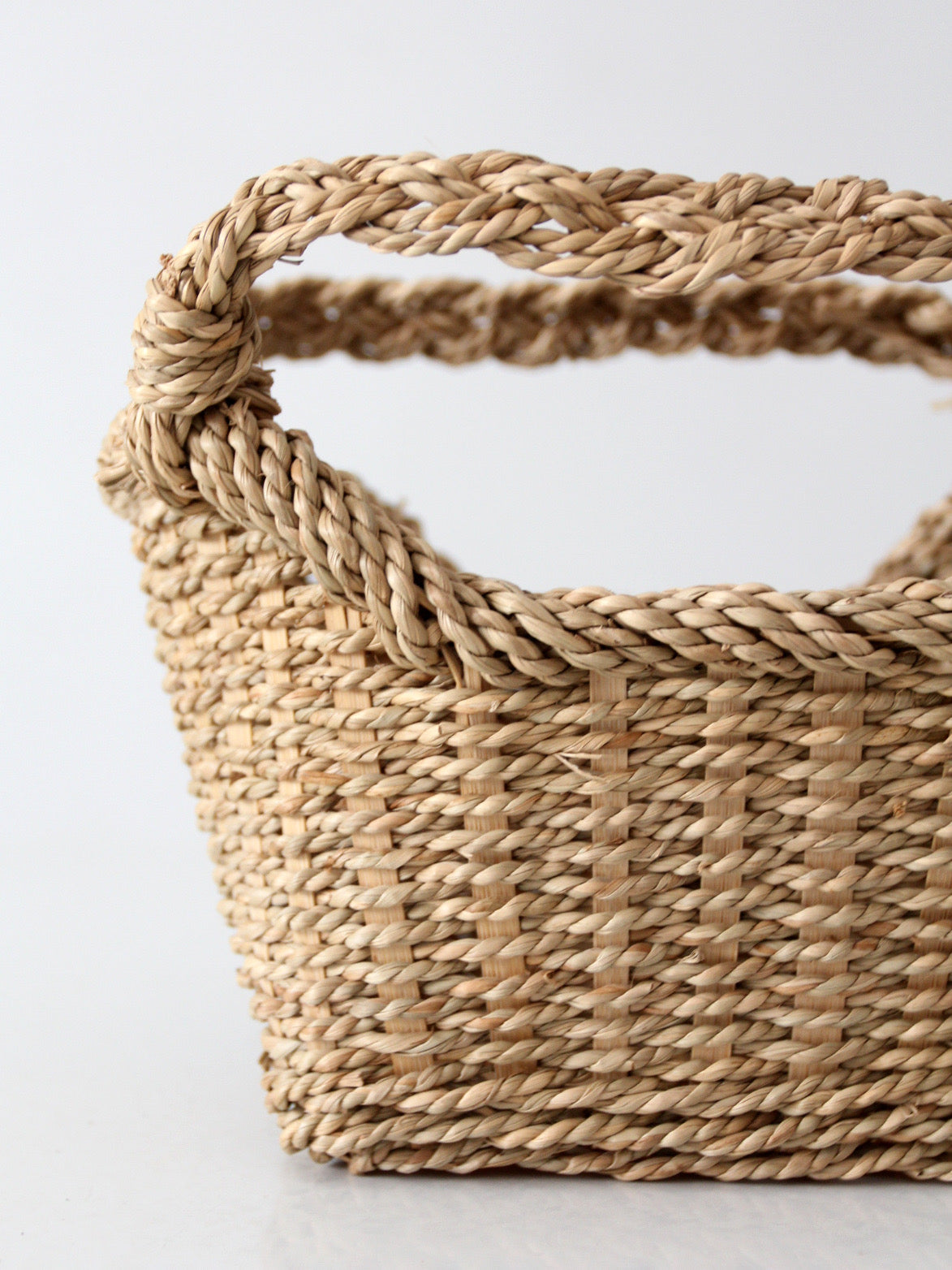 vintage woven basket with handles
