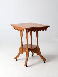 Victorian side table on casters