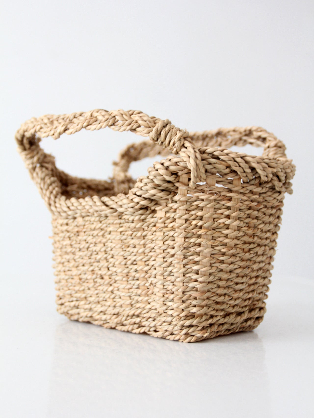 vintage woven basket with handles