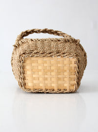 vintage woven basket with handles