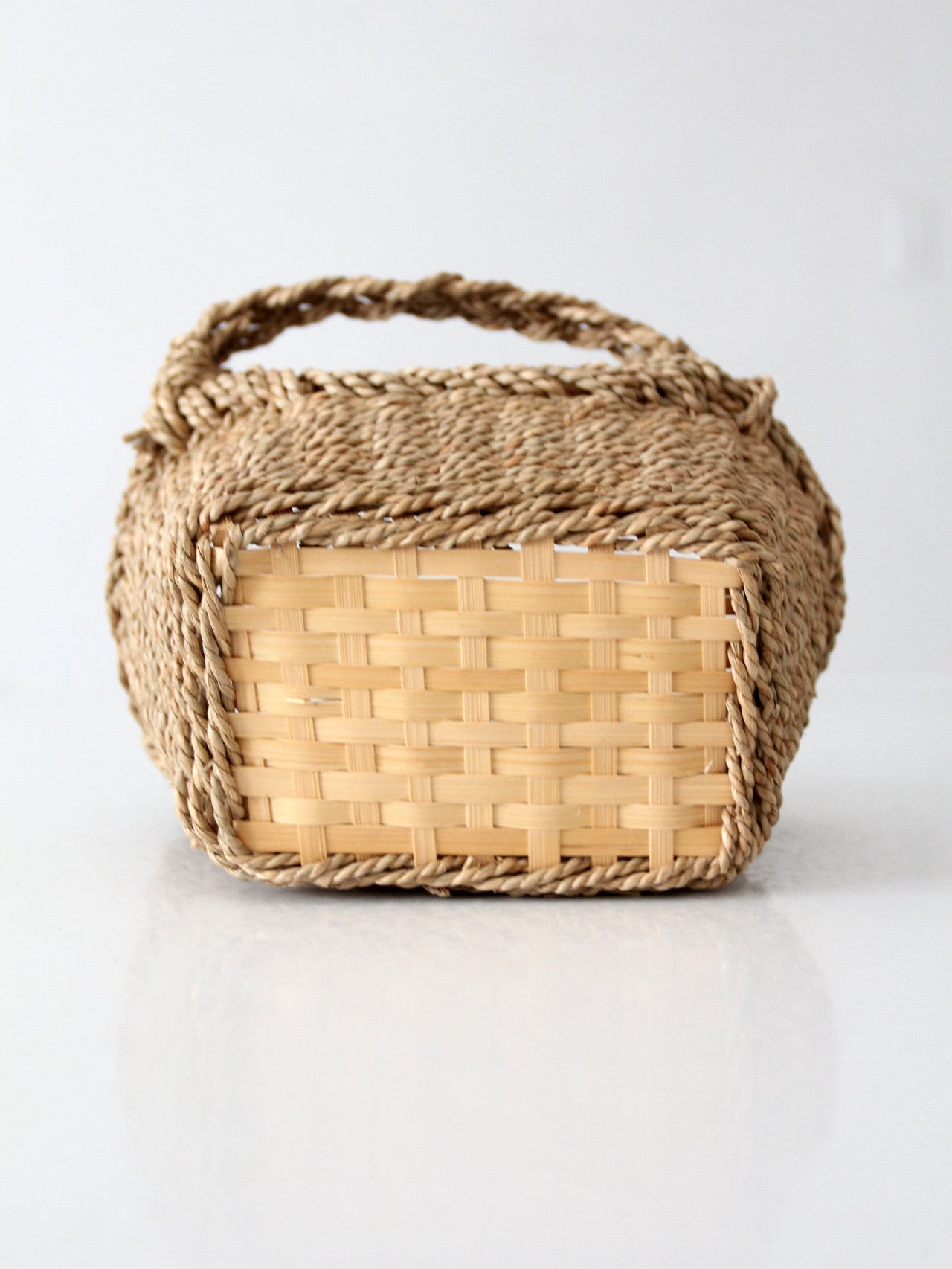 vintage woven basket with handles