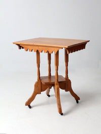 Victorian side table on casters