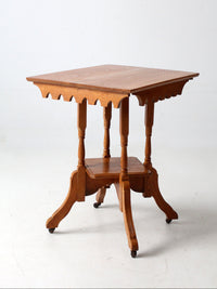 Victorian side table on casters