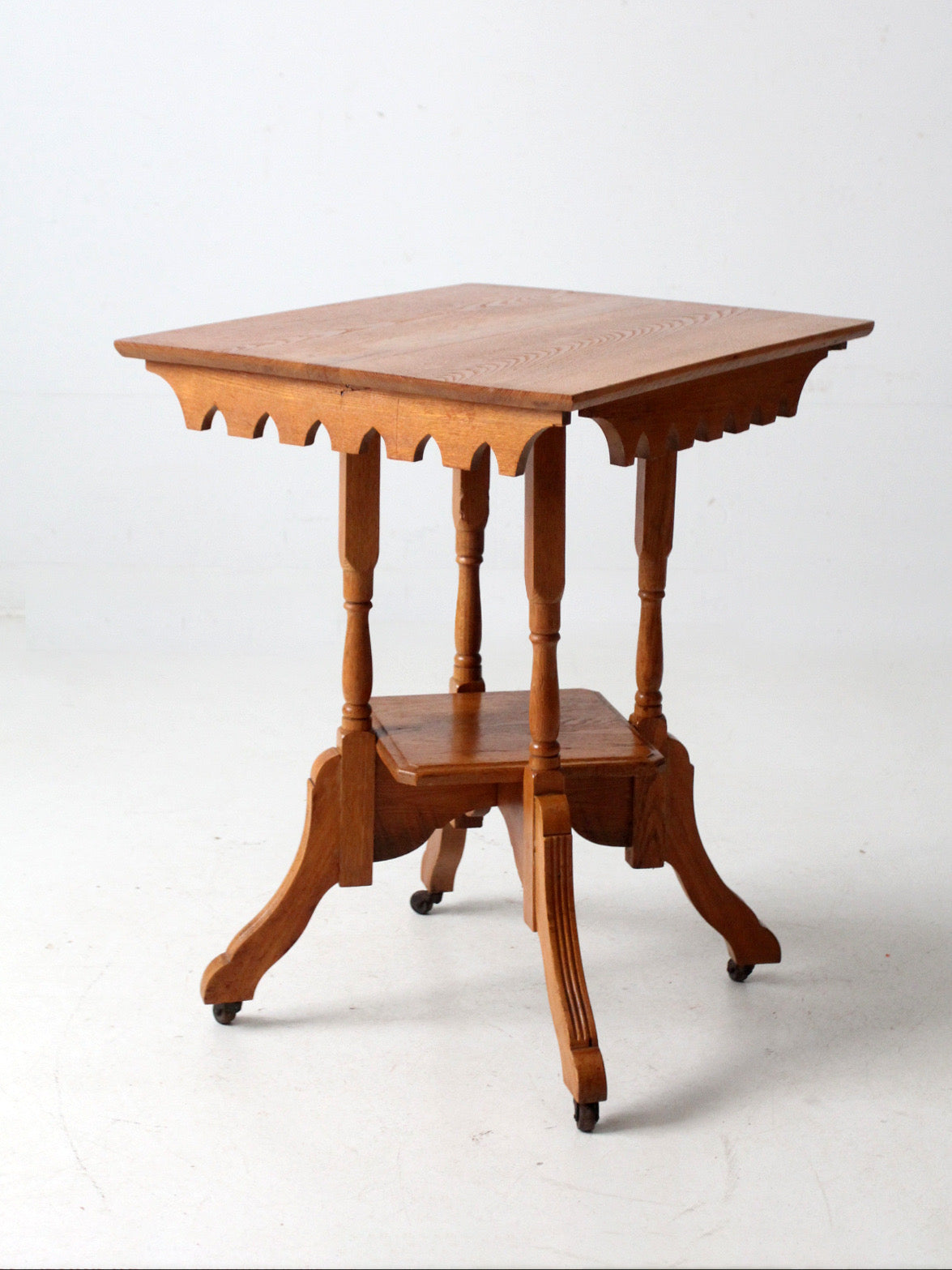 Victorian side table on casters