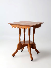 Victorian side table on casters