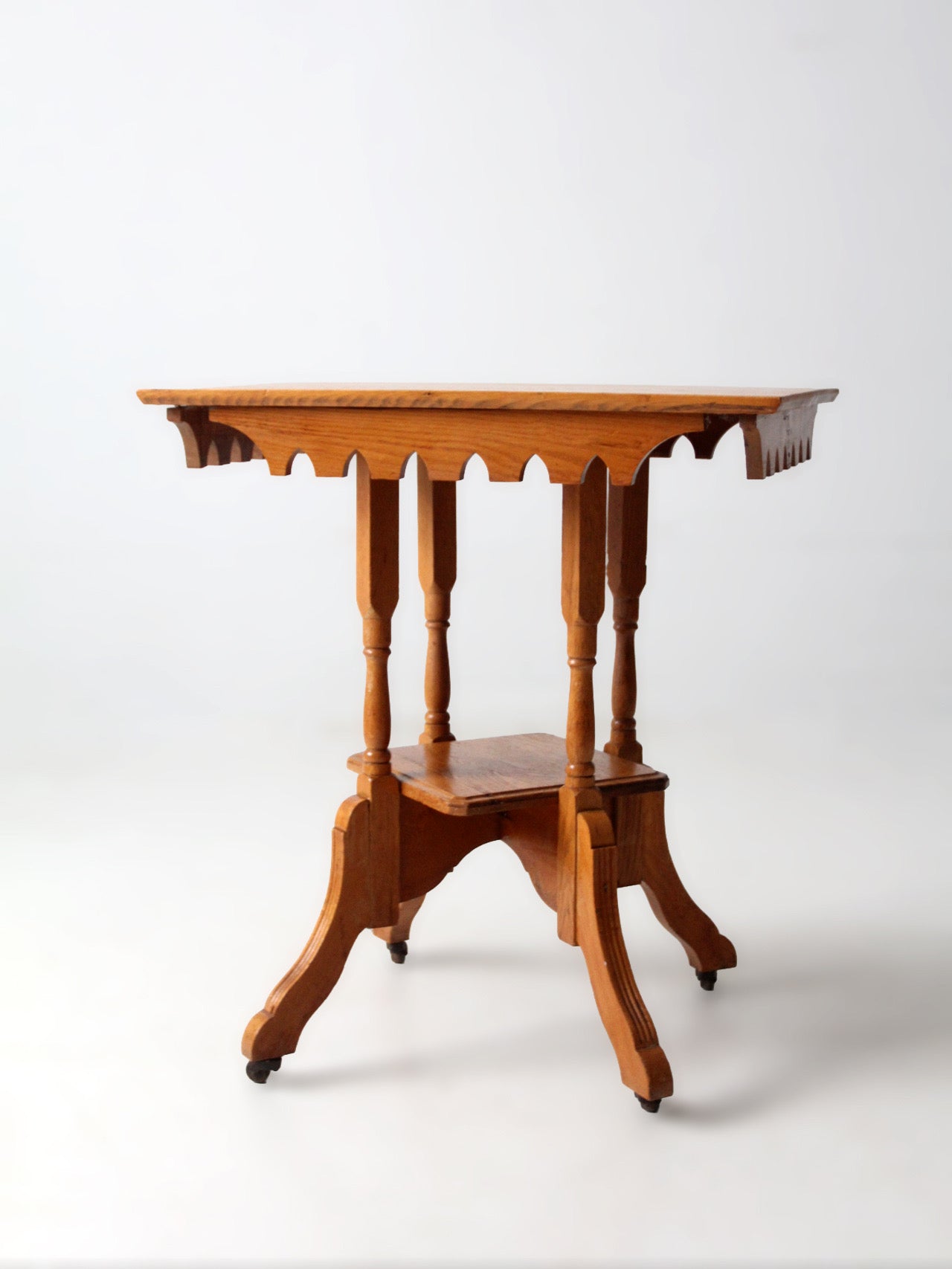 Victorian side table on casters