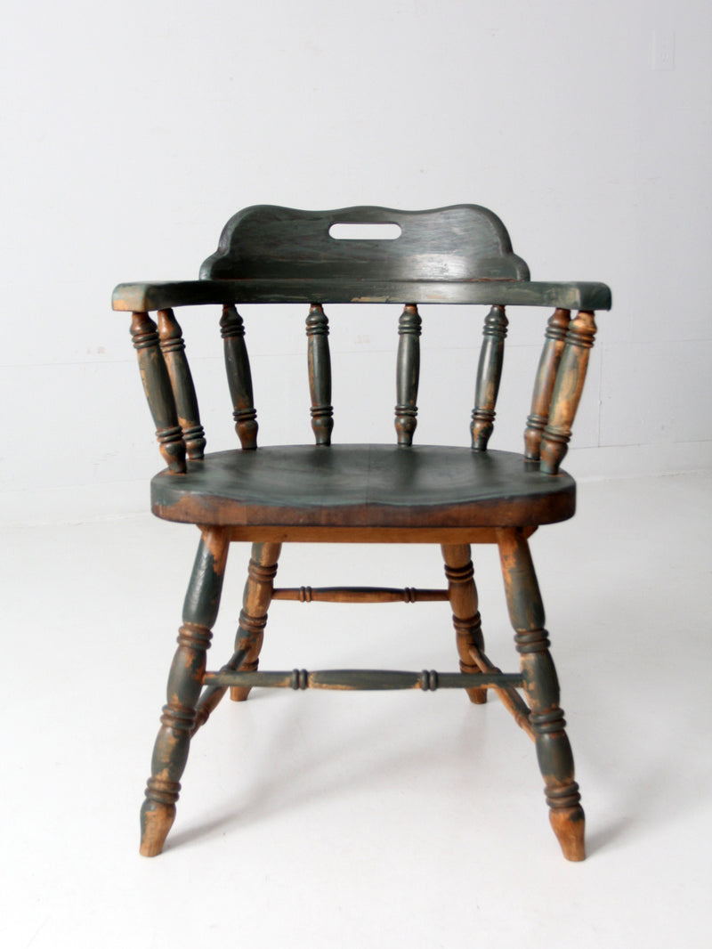 antique painted captains chair