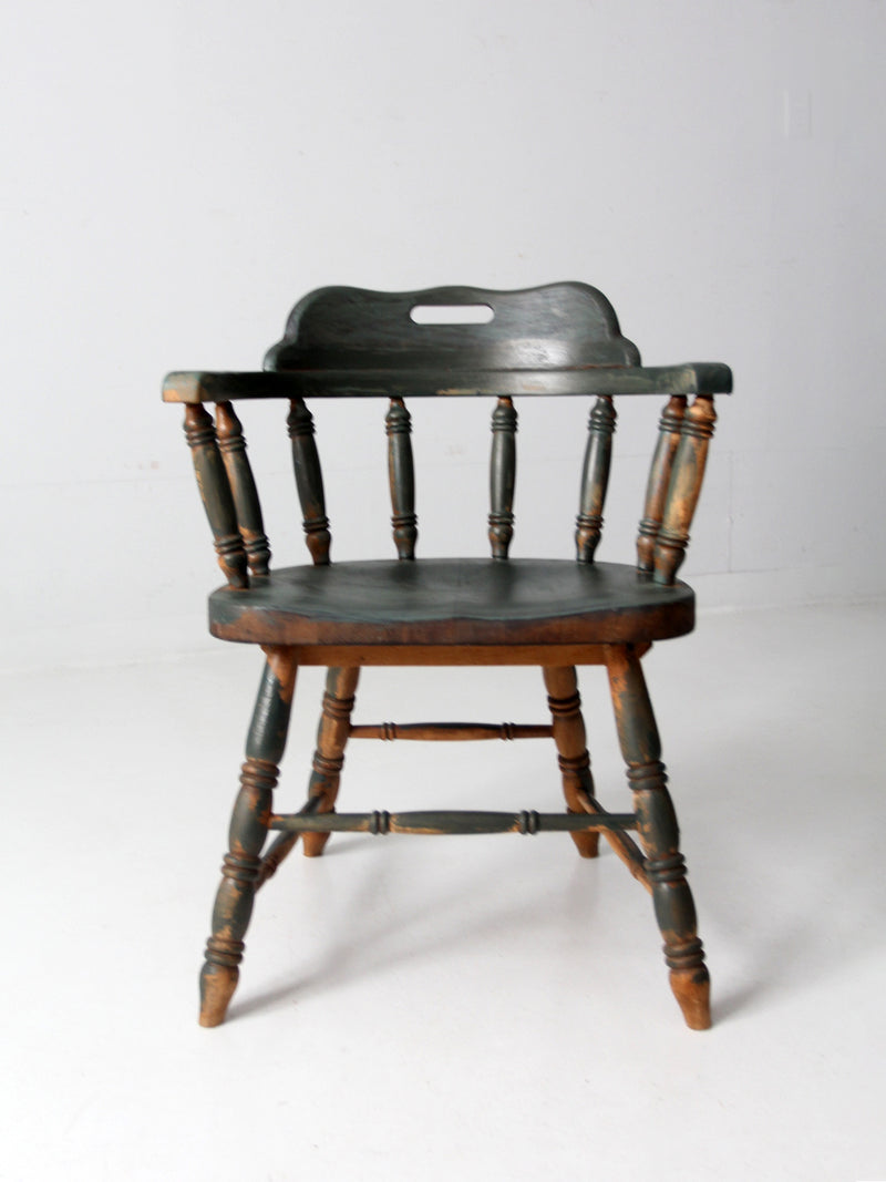 antique painted captains chair