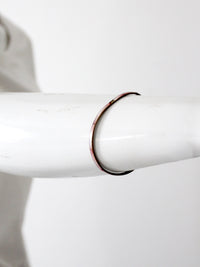 1970s pink shell inlay brass bangle bracelet