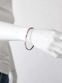 1970s pink shell inlay brass bangle bracelet