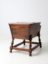 mid-century Colonial Revival magazine rack end table