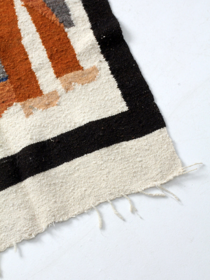 vintage Andean wool rug wall art
