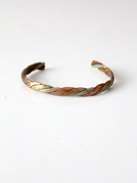 vintage mixed metal twisted cuff bracelet