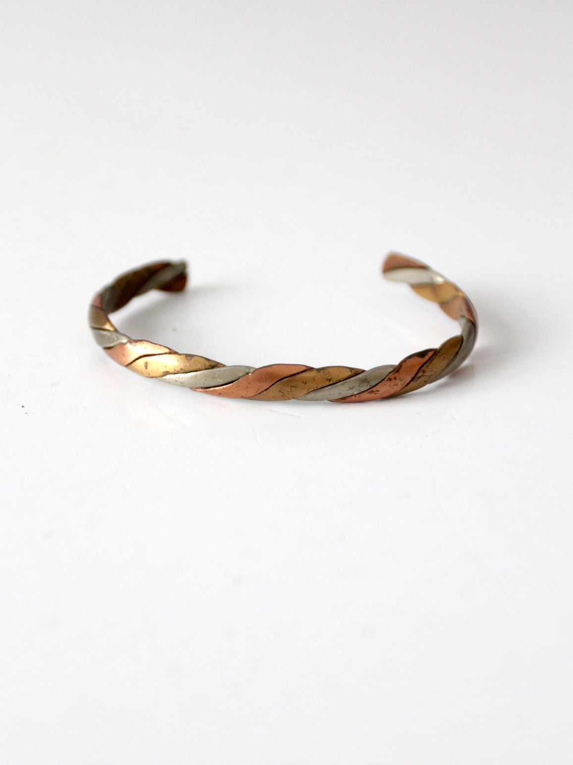 vintage mixed metal twisted cuff bracelet