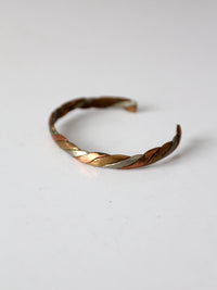 vintage mixed metal twisted cuff bracelet