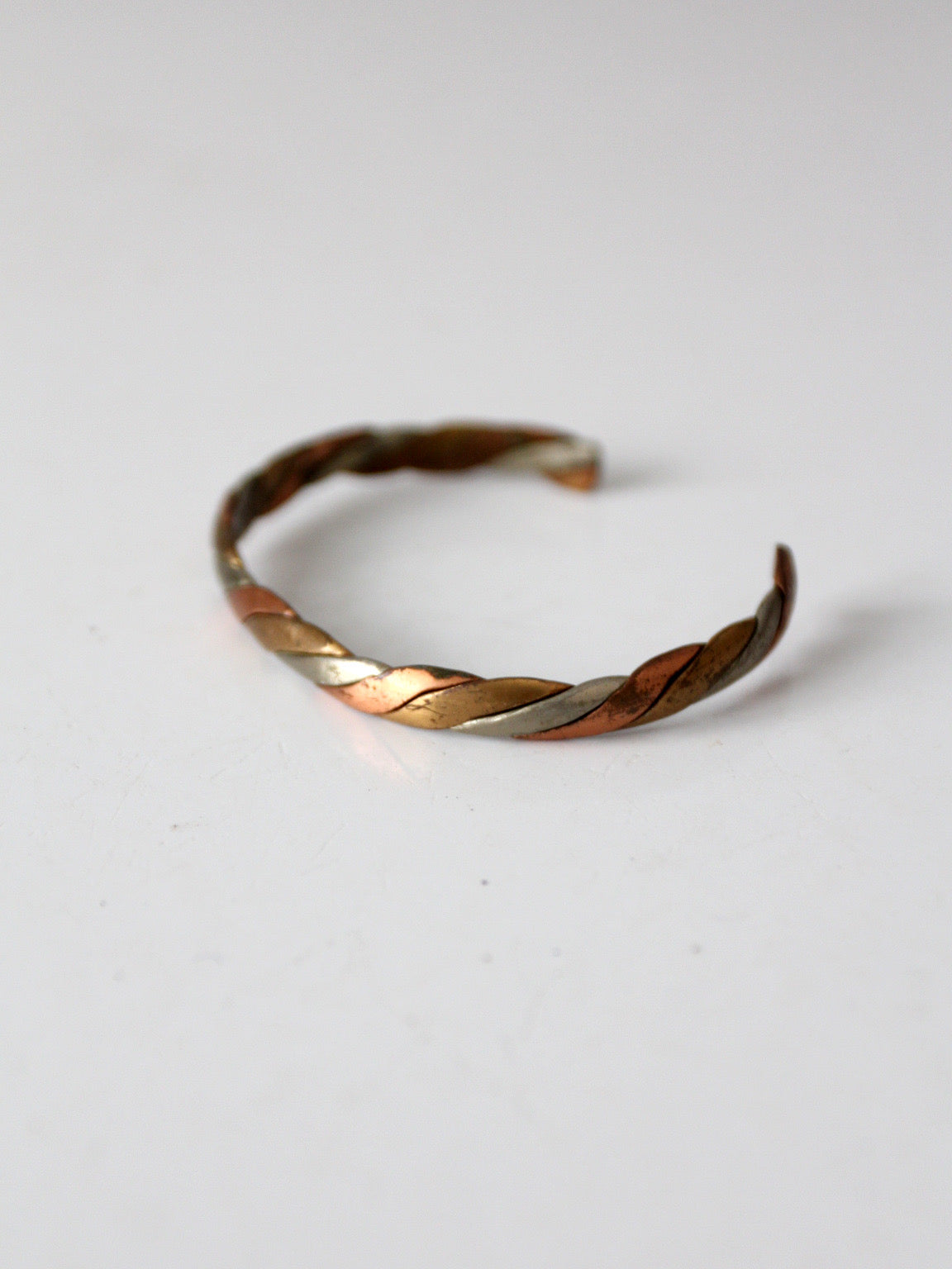 vintage mixed metal twisted cuff bracelet