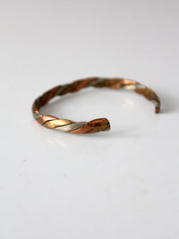 vintage mixed metal twisted cuff bracelet