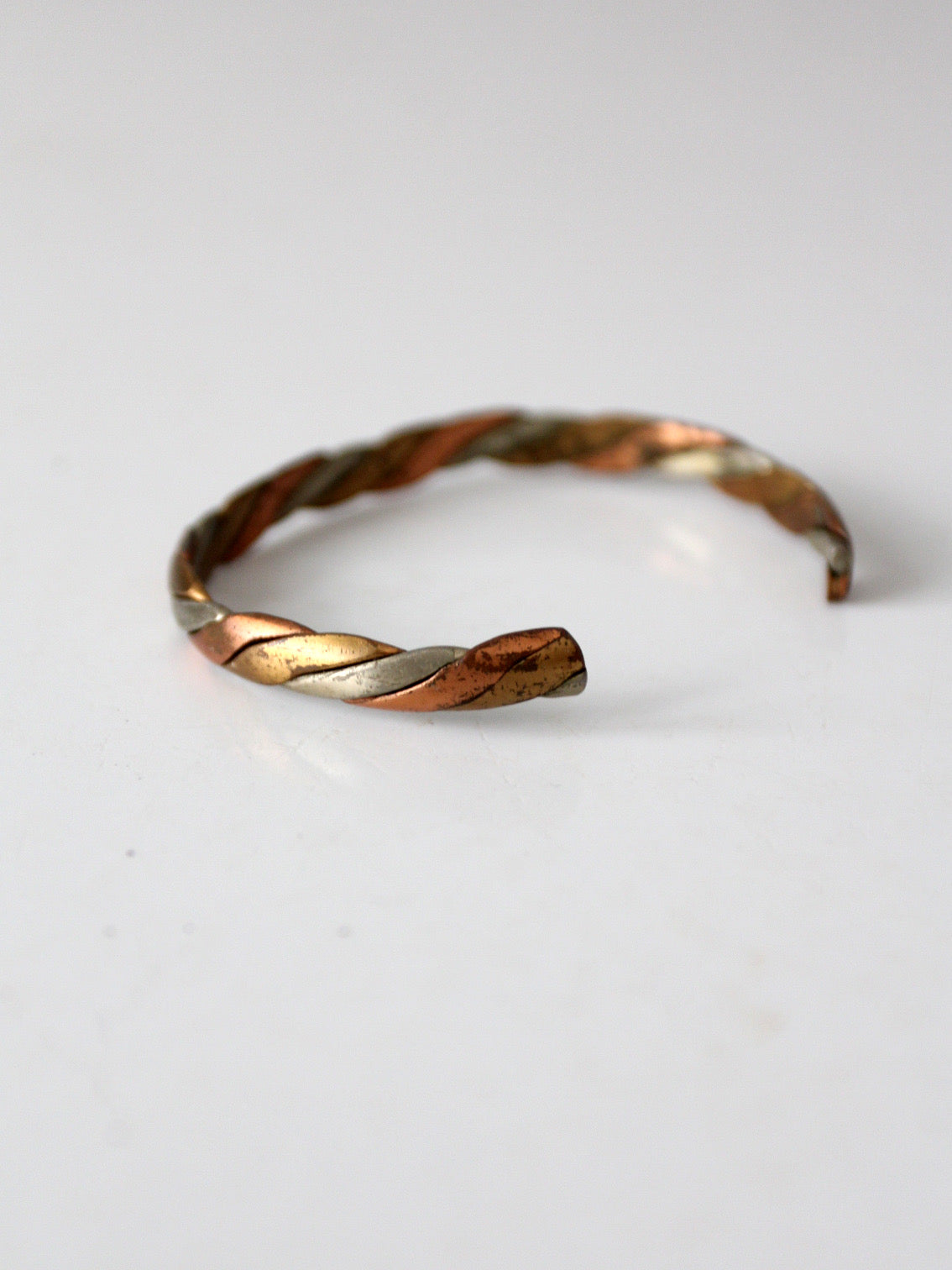 vintage mixed metal twisted cuff bracelet