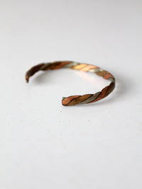 vintage mixed metal twisted cuff bracelet
