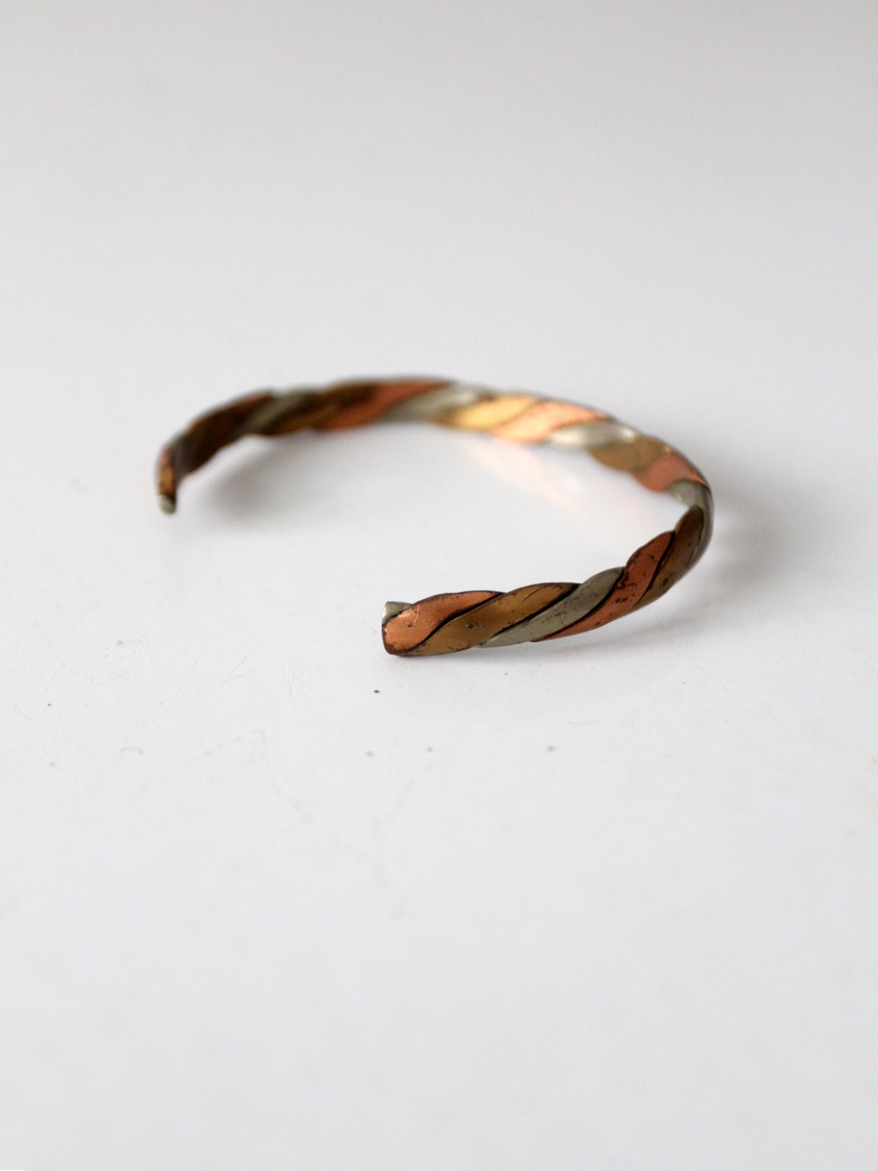 vintage mixed metal twisted cuff bracelet