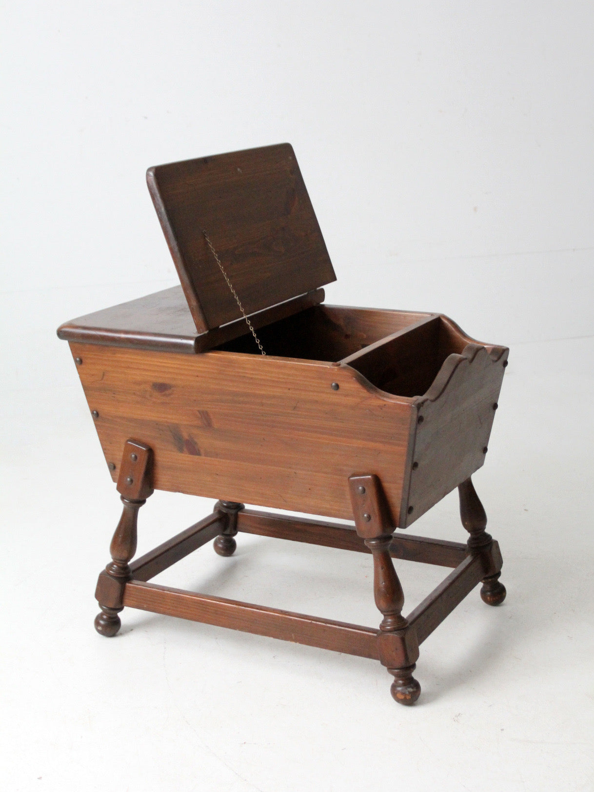 mid-century Colonial Revival magazine rack end table