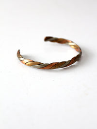vintage mixed metal twisted cuff bracelet