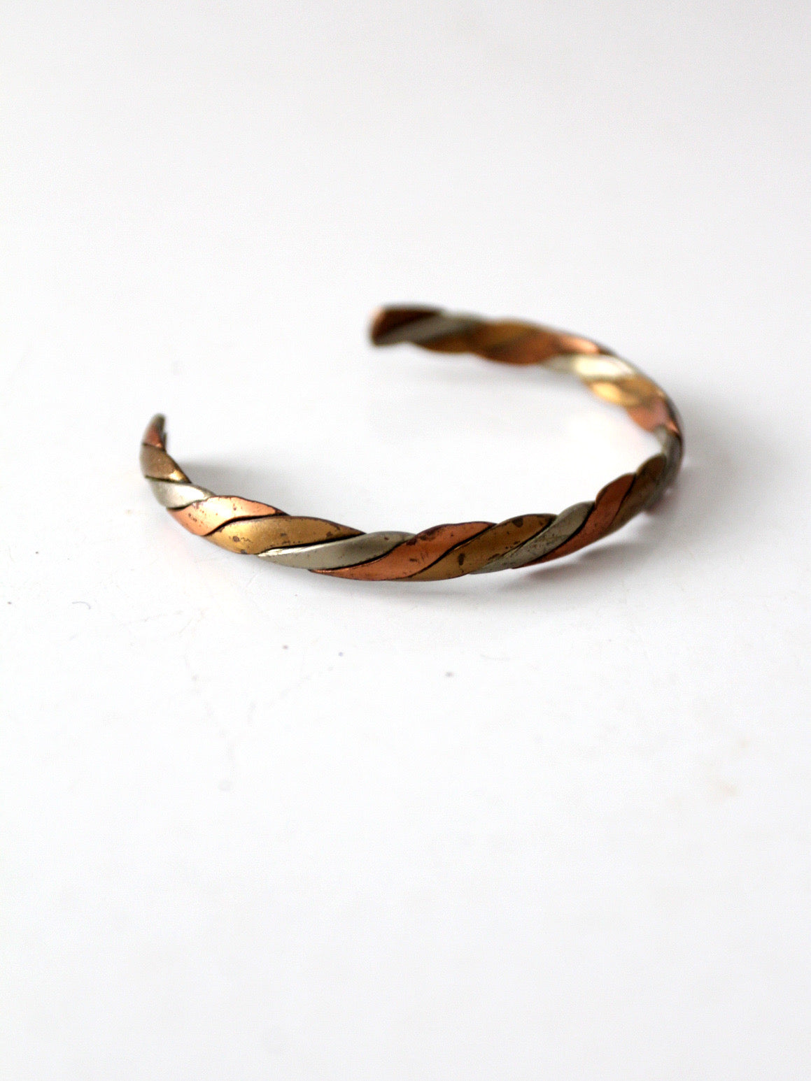 vintage mixed metal twisted cuff bracelet