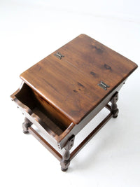 mid-century Colonial Revival magazine rack end table