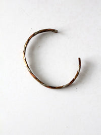 vintage mixed metal twisted cuff bracelet