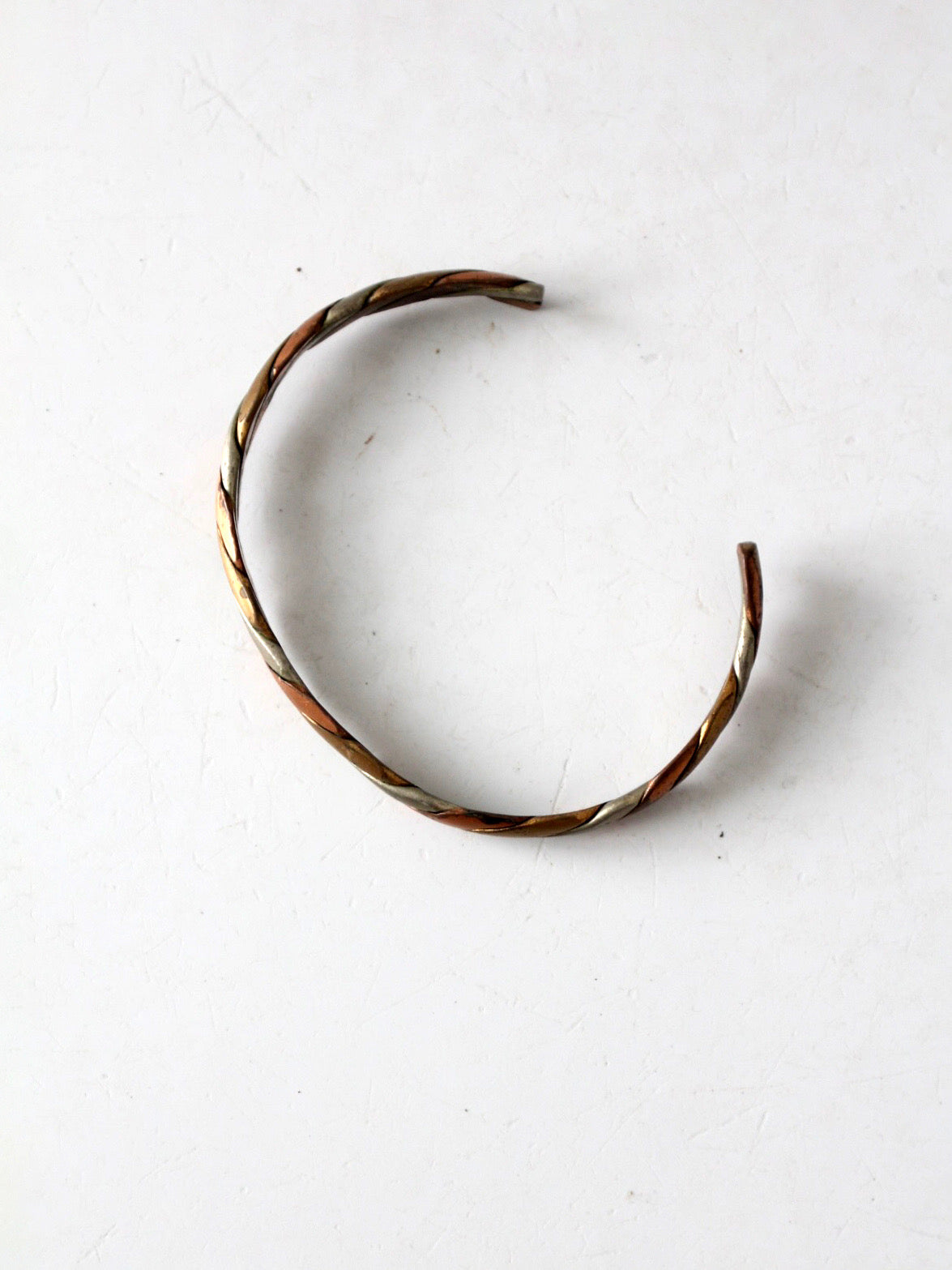 vintage mixed metal twisted cuff bracelet