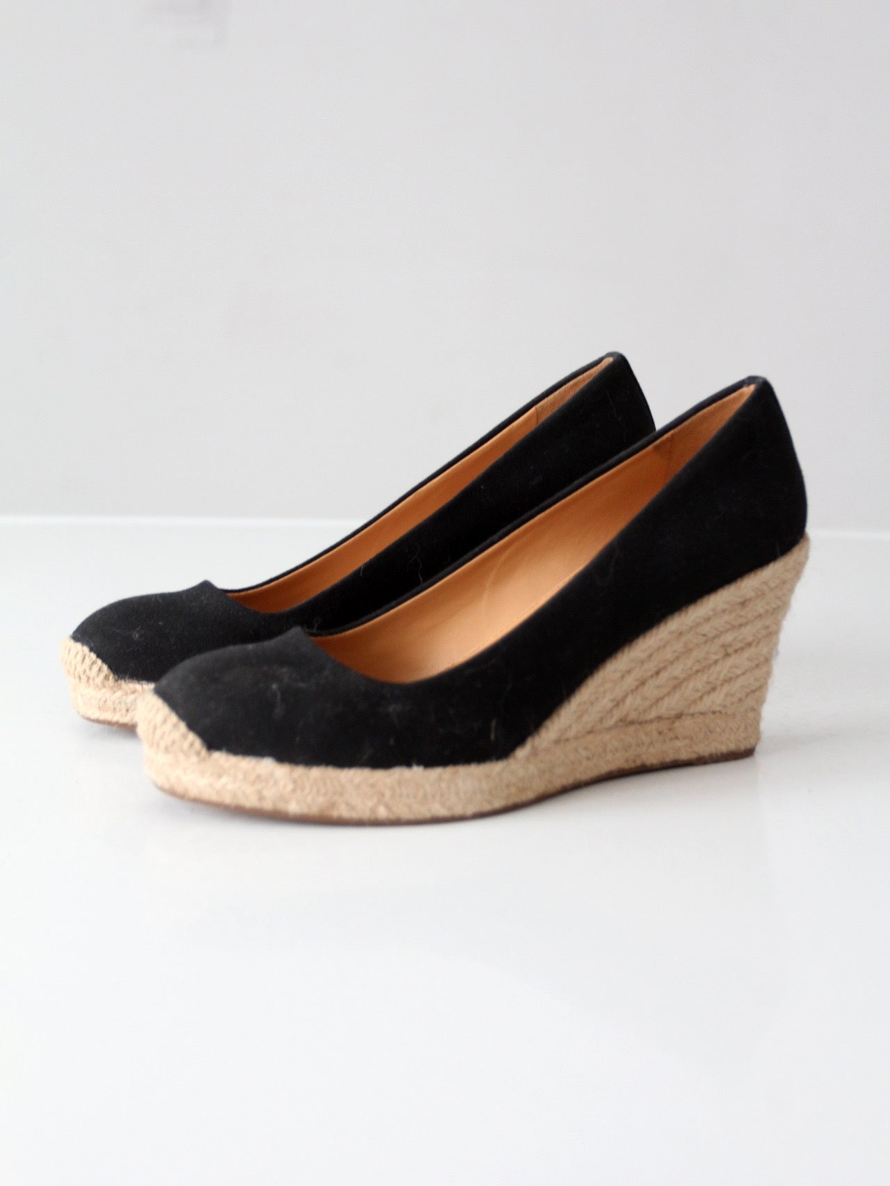 J.Crew black canvas espadrille wedge pumps | Size 6.5