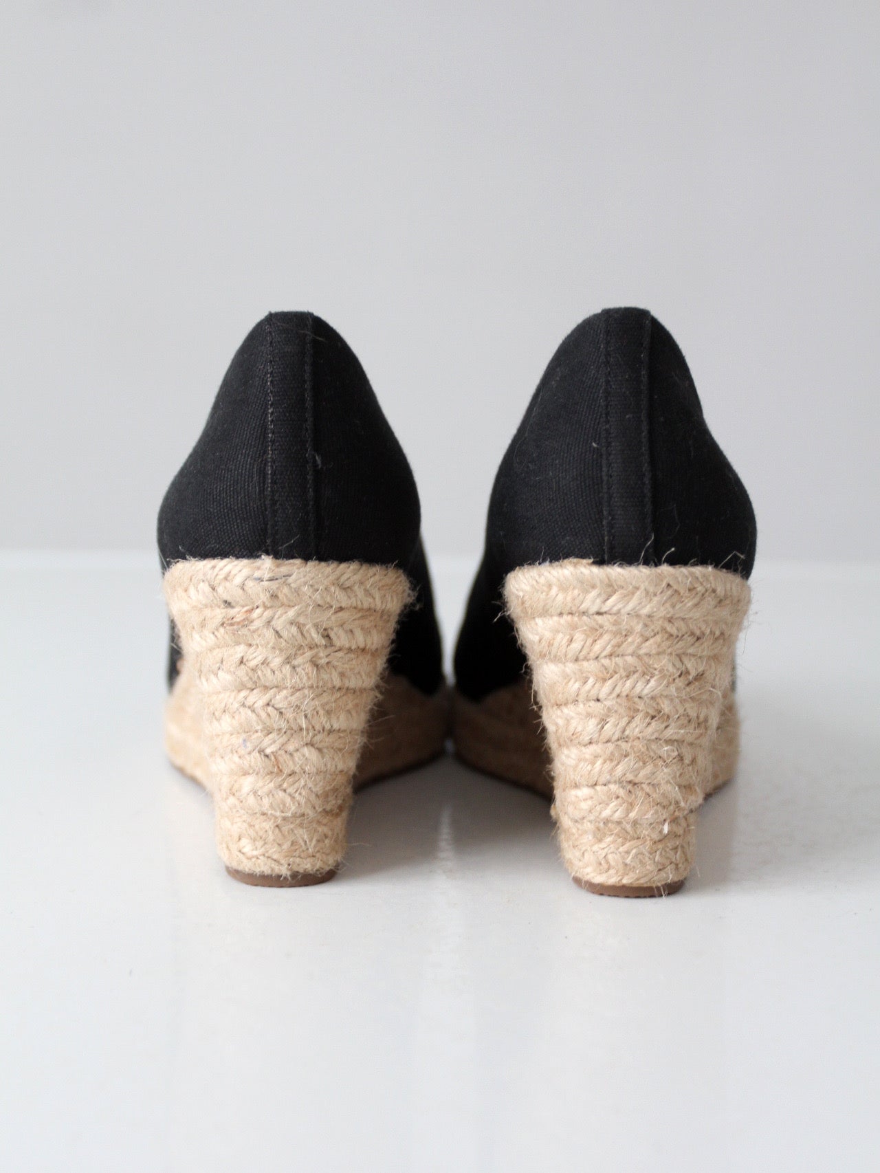 J.Crew black canvas espadrille wedge pumps | Size 6.5
