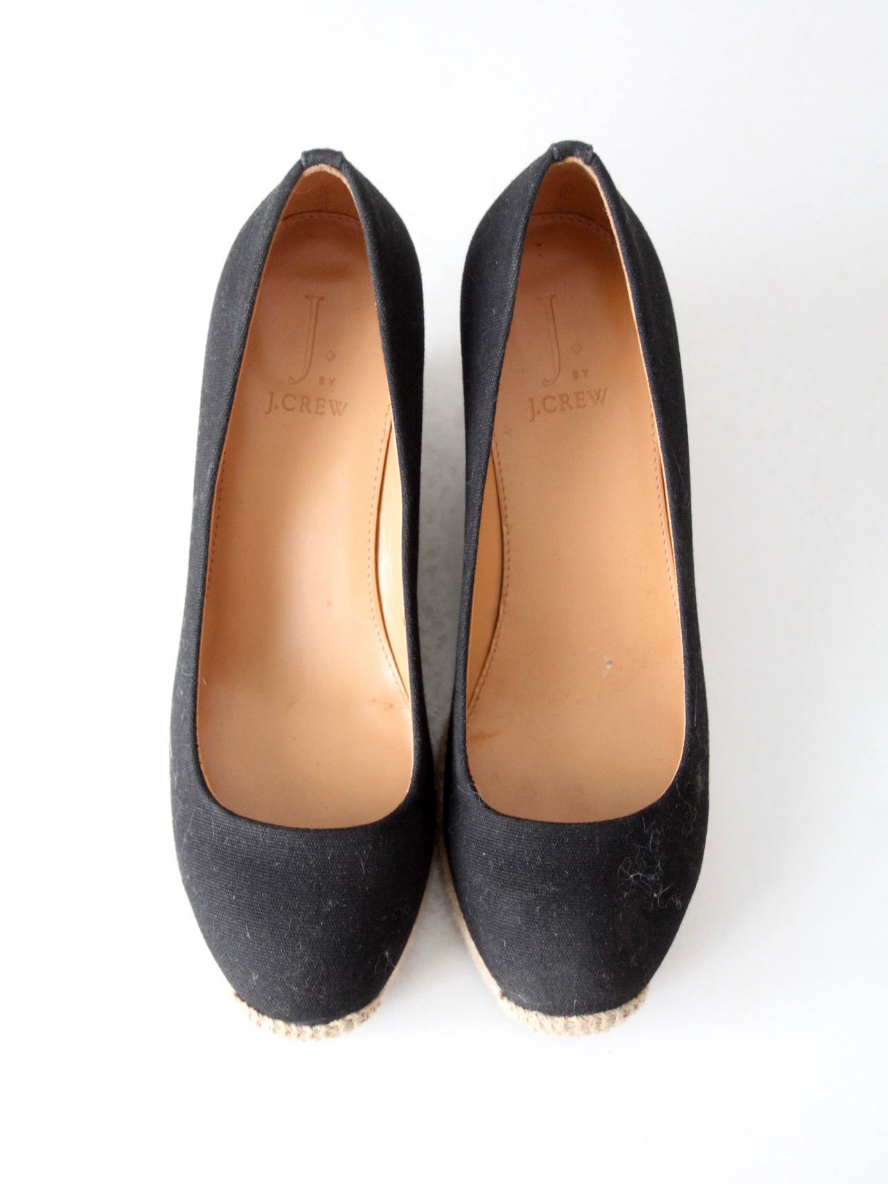 J.Crew black canvas espadrille wedge pumps | Size 6.5