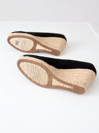 J.Crew black canvas espadrille wedge pumps | Size 6.5