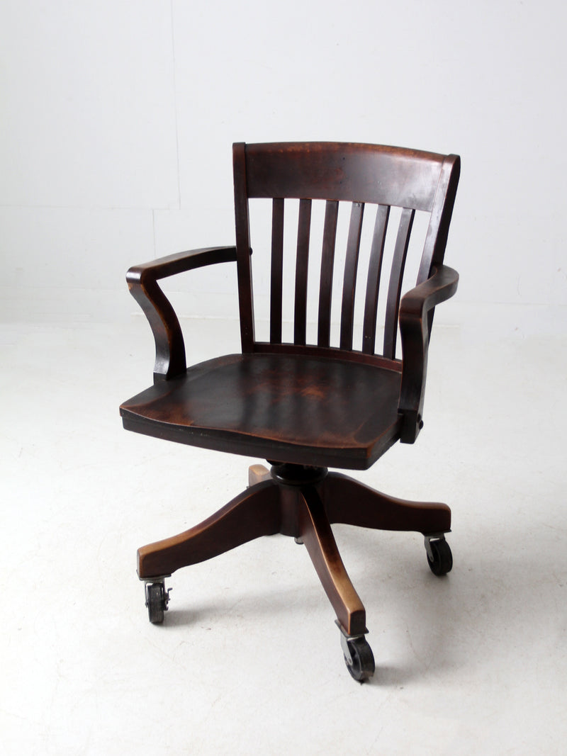 antique Johnson Chair Co swivel desk chair