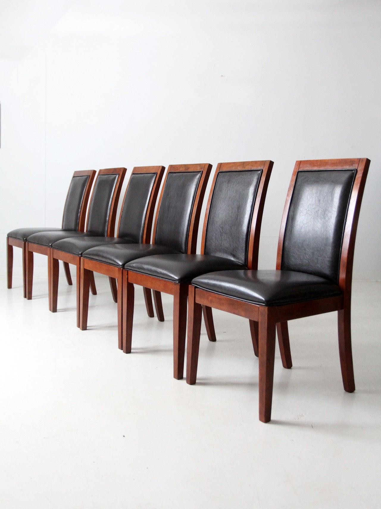 late 20th century transitional upholstered dining chairs, set of 6