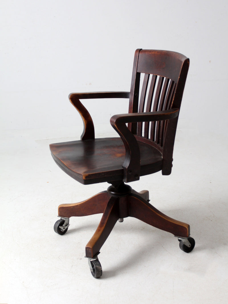 antique Johnson Chair Co swivel desk chair