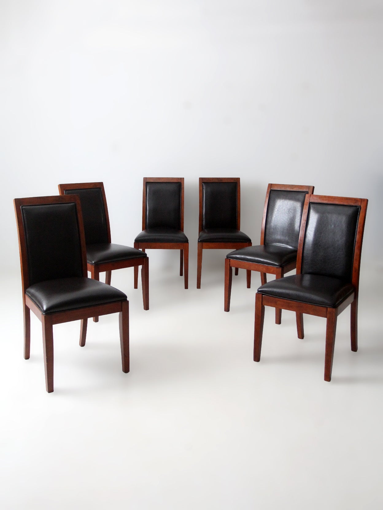 late 20th century transitional upholstered dining chairs, set of 6