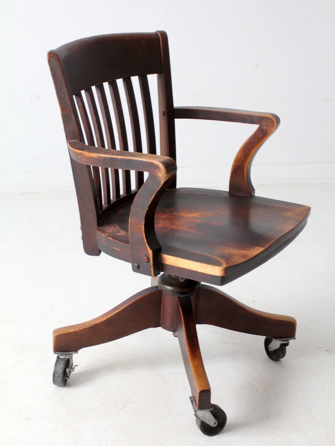 antique Johnson Chair Co swivel desk chair
