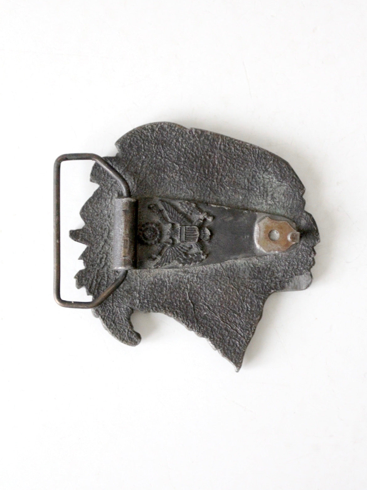 vintage 1970s Native American chief Western belt buckle