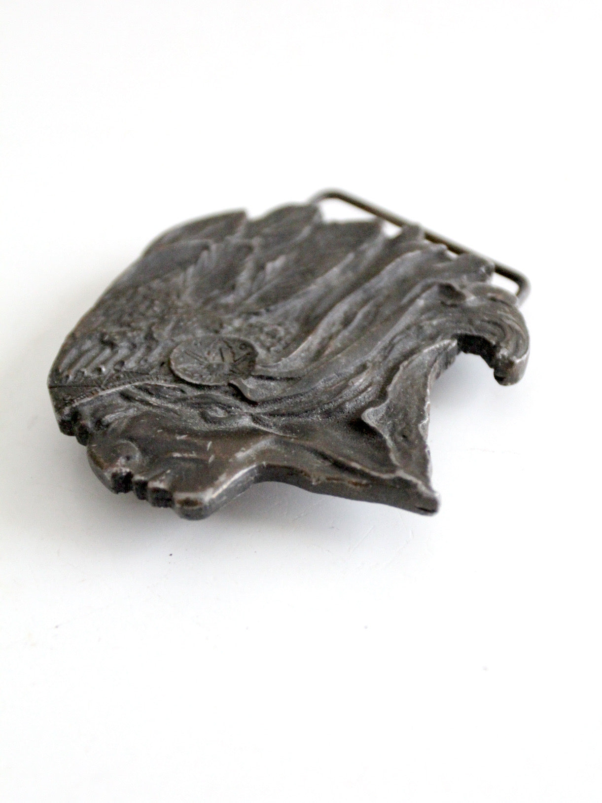 vintage 1970s Native American chief Western belt buckle